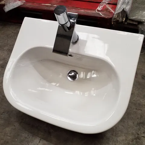 BRAND NEW WHITE CERAMIC BASIN WITH TAP 55Γ44CM