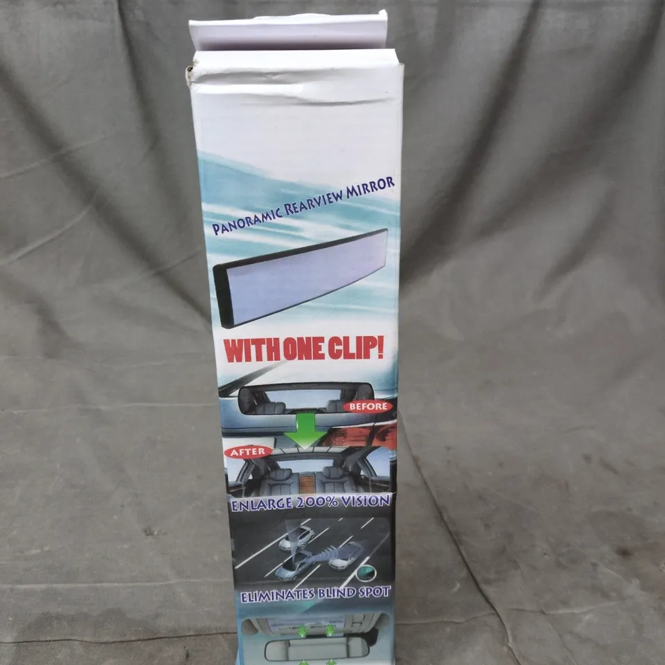 CAR REARVIEW MIRROR CLIP-ON ENHANCER – PANORAMIC VIEW, UNIVERSAL FIT 