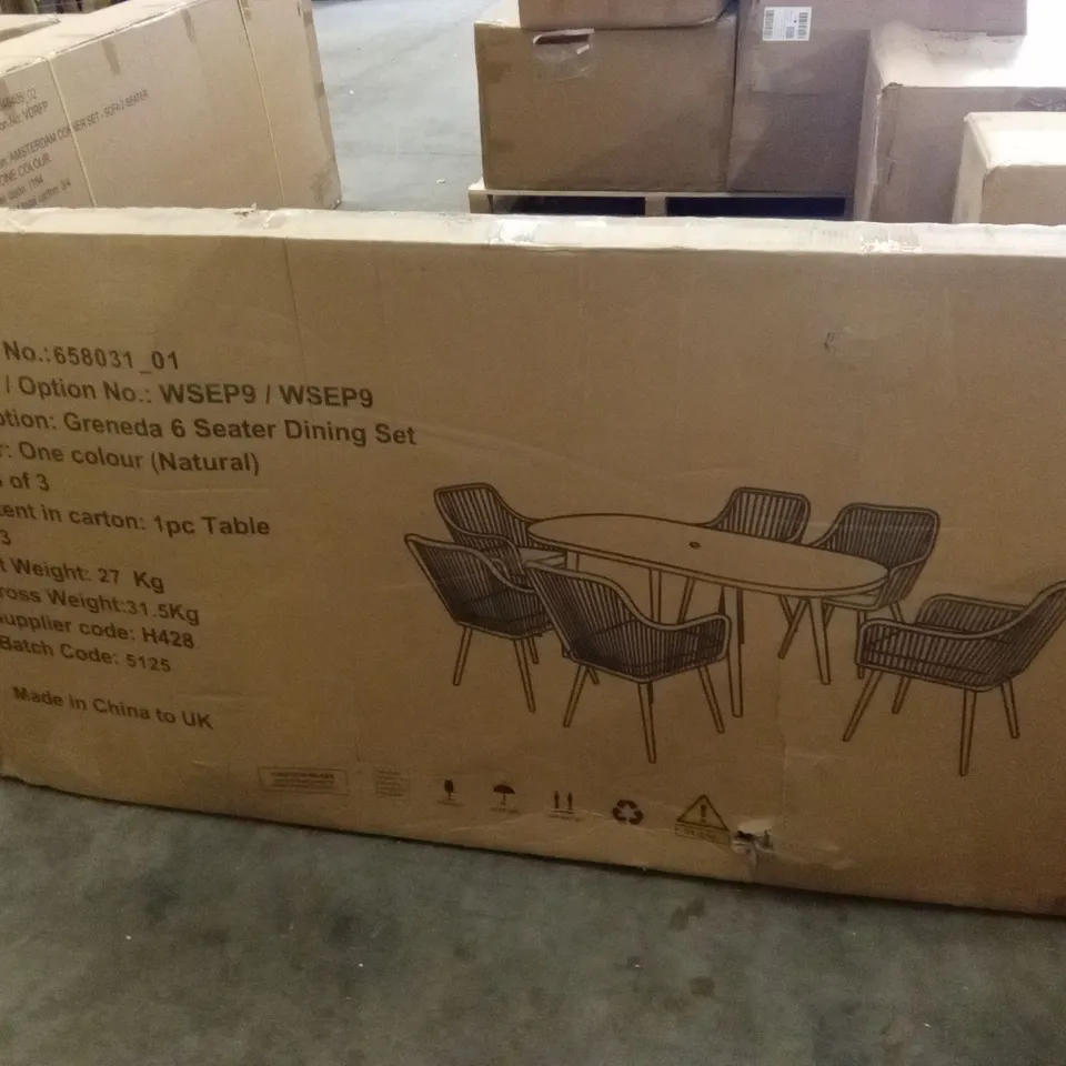 BOXED GRENEDA OUTDOOR DINING TABLE // TABLE ONLY (1 BOX)