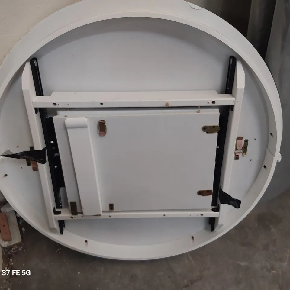 DESIGNER CIRCULAR EXTENDING DINING TABLE TOP ONLY WHITE