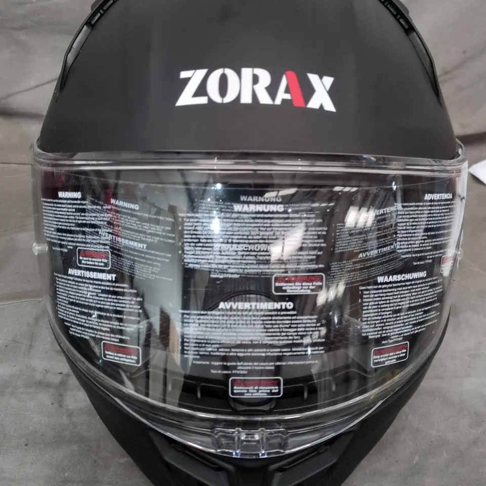 ZORAX BLACK FULL-FACE MOTORCYCLE HELMET WITH CLEAR VISOR 