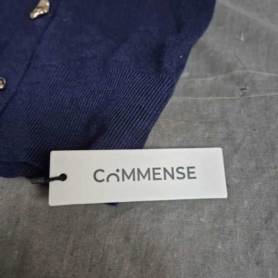COMMENSE WOMEN'S NAVY KNITTED TOP, SIZE XL