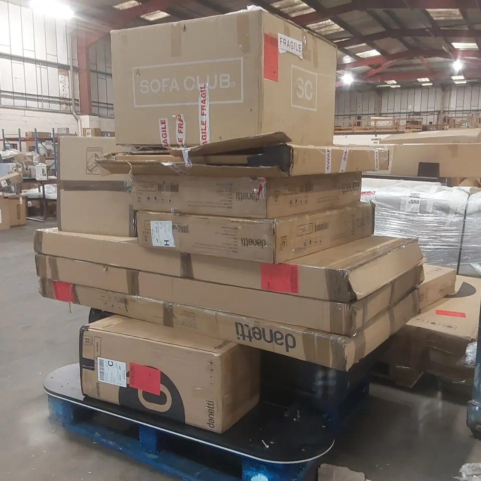 PALLET CONTAINING A VERY LARGE QUANTITY OF ASSORTED DANETTI FURNITURE PARTS