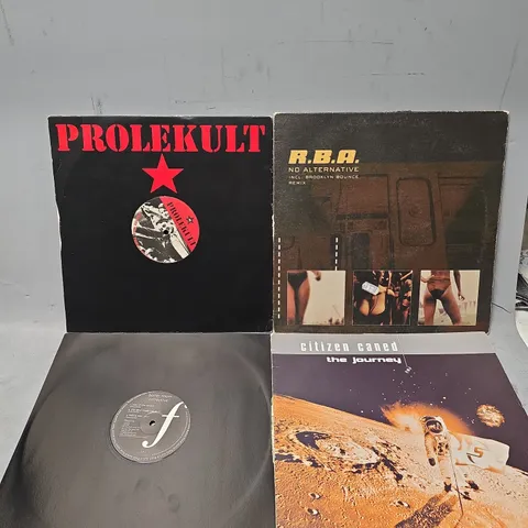 BOX OF APPROXIMATELY 9 ASSORTED VINYL'S TO INCLUDE - R.B,A NO ALTERNATIVE , CITIZEN CANED THE JOURNEY , PROLEKULT ETC