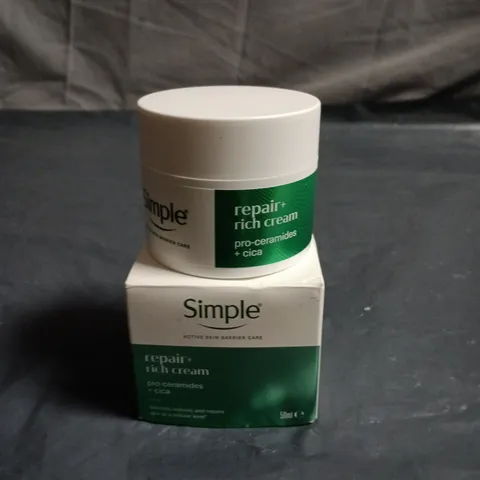 SIMPLE REPAIR RICH CREAM – PRO-CERAMIDES + CICA, 50 ML