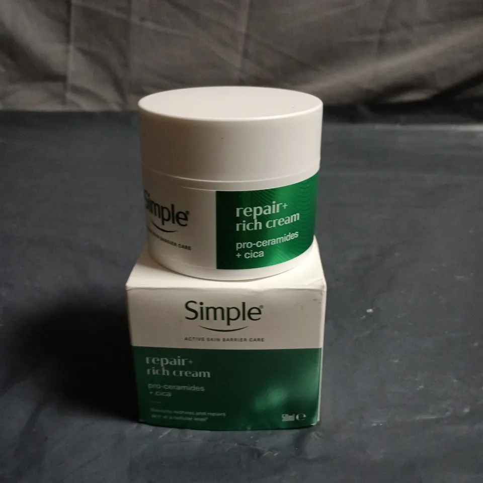 SIMPLE REPAIR RICH CREAM – PRO-CERAMIDES + CICA, 50 ML
