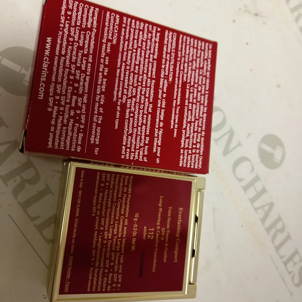 CLARINS EVERLASTING COMPACT FOUNDATION SHADE 112 AMBER