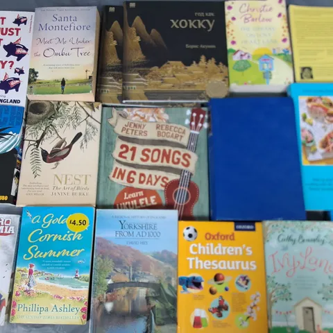 LARGE QUANTITY OF ASSORTED BOOKS TO INCLUDE NOVELS, KIDS AND REFRENCE BOOKS