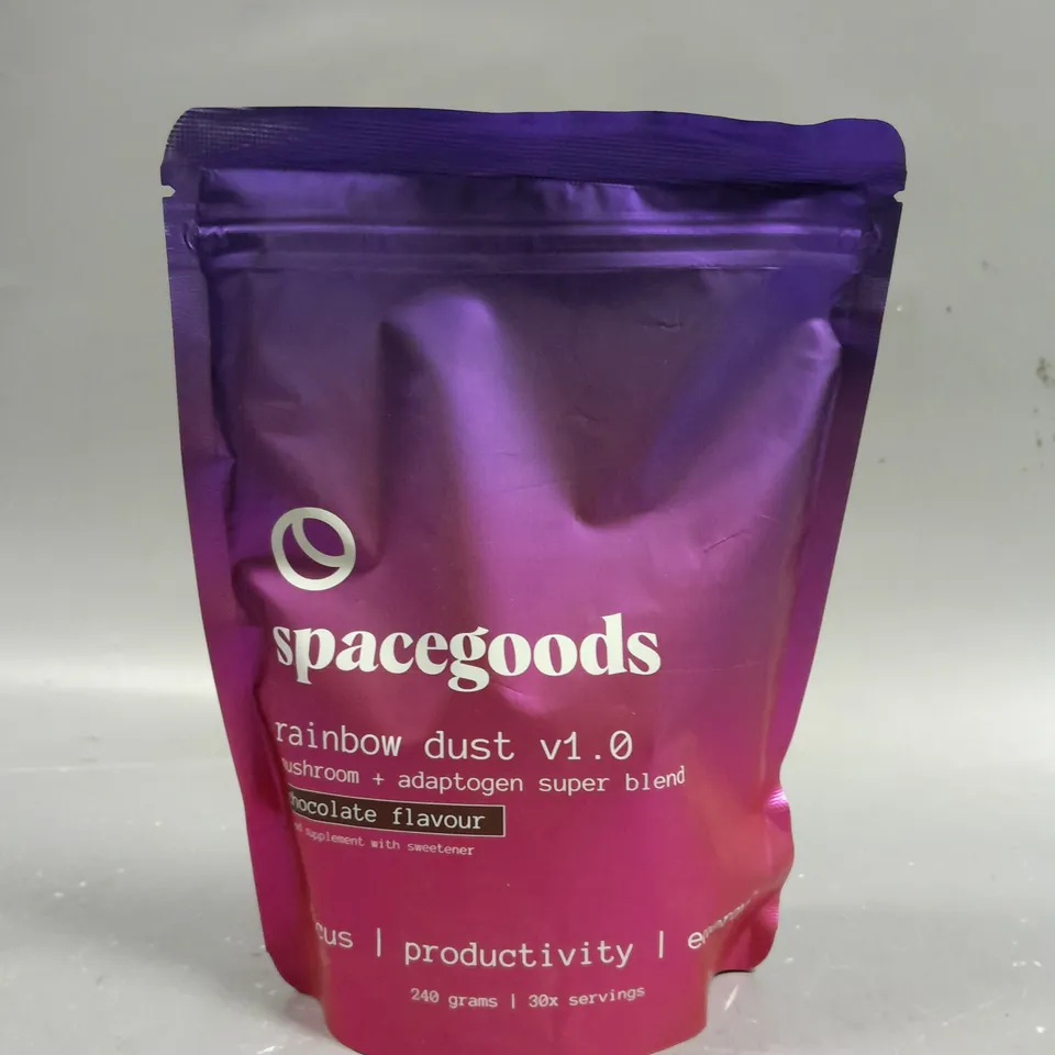 SEALED SPACEGOODS RAINBOW DUST V1.0 MUSHROOM & ADAPTOGEN SUPER BLEND - CHOCOLATE - 240G