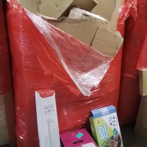 PALLET OF ASSORTED HOUSEHOLD GOODS AND PRODUCTS TO INCLUDE;RETRACTABLE SAFETY GATES,RICE COOKER,BABY FITNESS BLANKET