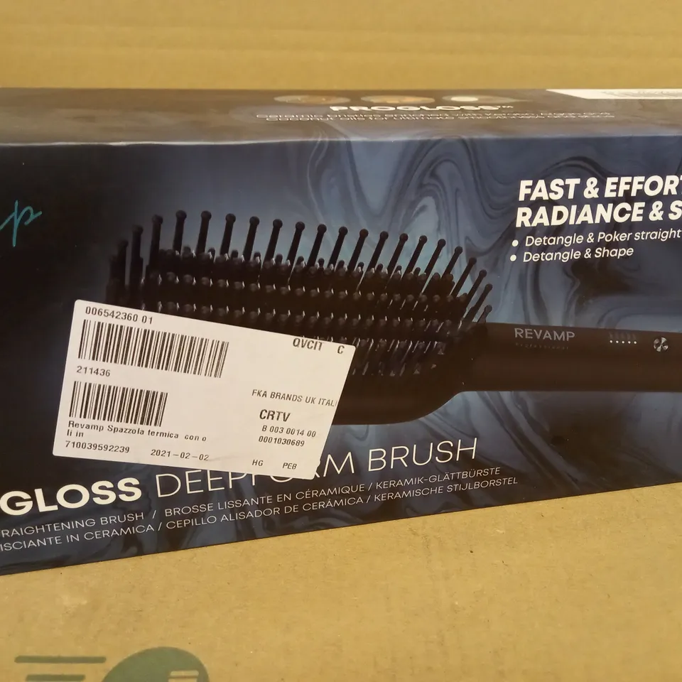 BOXED REVAMP PROGLOSS DEEPFORM BRUSH CERAMIC STRAIGHTENING BRUSH