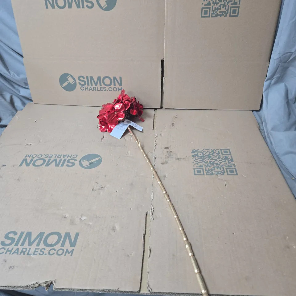 2 X BOX OF APPROXIMATELY 11 GISELA GRAHAM RED FLOWER DECORATIONS