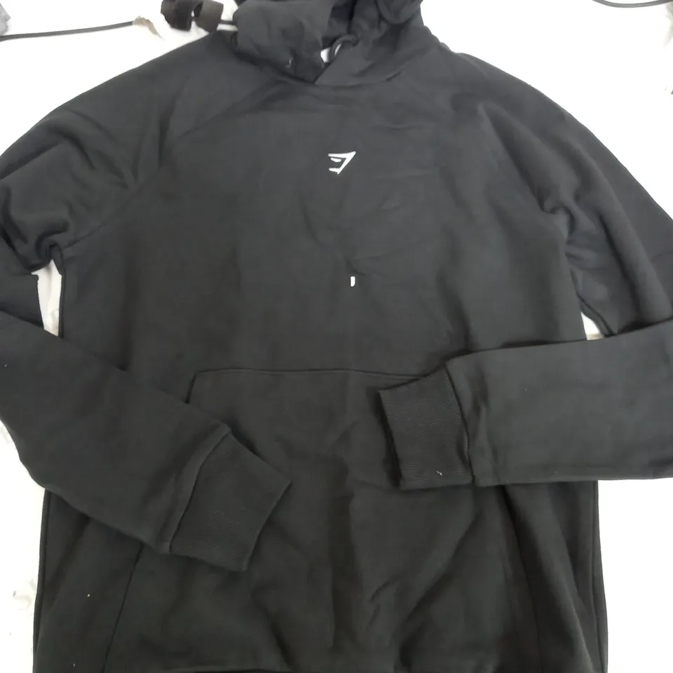 GYMSHARK TRAINING HOODIE IN BLACK - XS