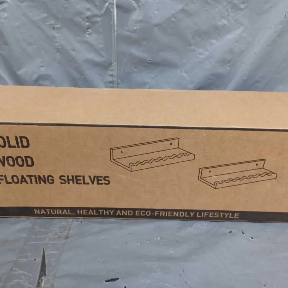 BOXED SOLID WOOD FLOATING SHELVES