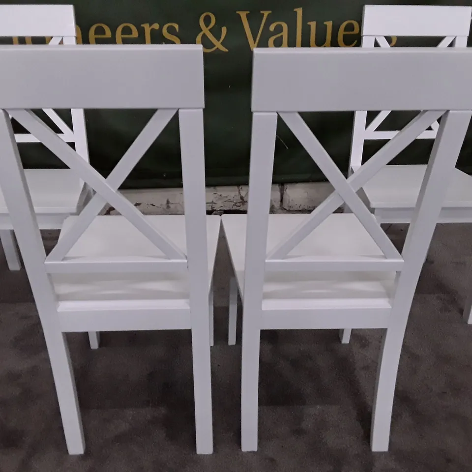 SET OF 4 KENDAL WHITE DINING CHAIRS