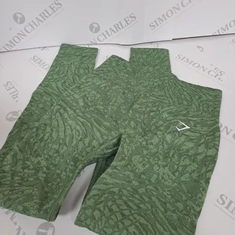 GYMSHARK GREEN PRINT STYLE GYM PANTS 