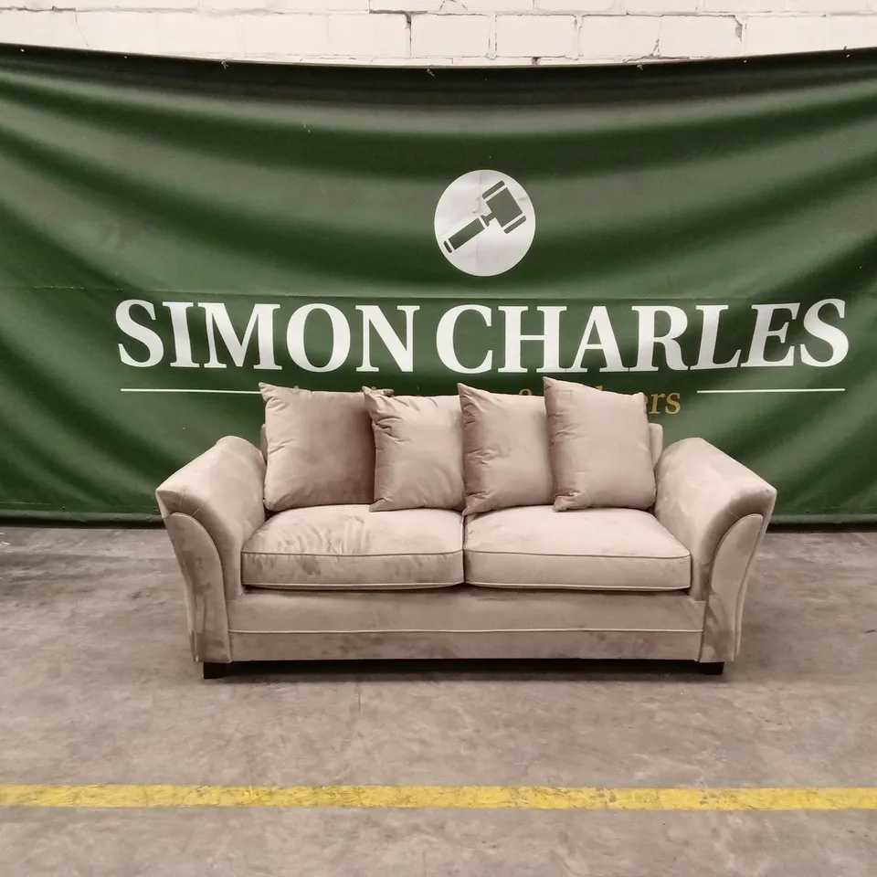 LEILA FABRIC 3 SEATER SOFA - MINK RRP £549