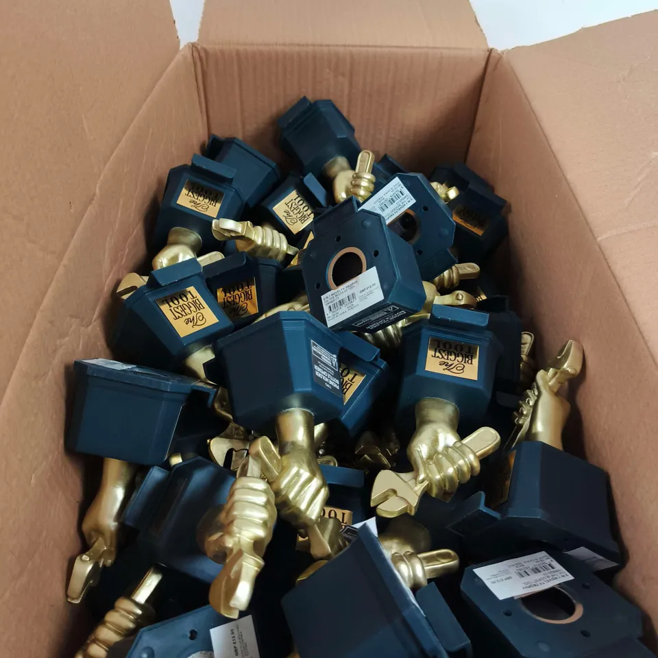 BOX OF APPROXIMATELY 45 X "THE BIGGEST TOOL" NOVELTY TROPHY