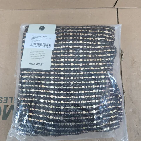 ANAMOR SEQUIN SOFT JACKET – GOLD, SIZE M