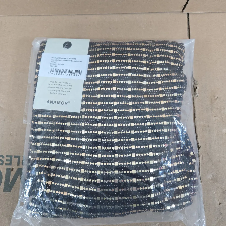 ANAMOR SEQUIN SOFT JACKET – GOLD, SIZE M