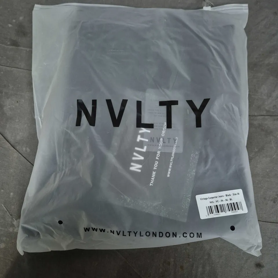 BAGGED NVLTY VINTAGE CARPENTER JEANS IN BLACK - SIZE 36