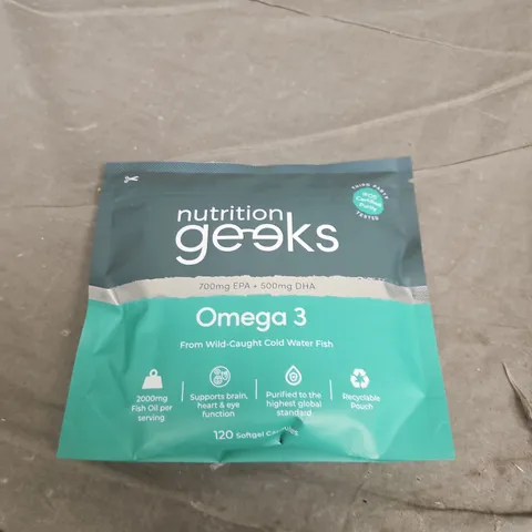 NUTRITION GEEKS OMEGA 3 FISH OIL SOFT GEL CAPSULES – 120 CAPSULES, 2000MG PER SERVING
