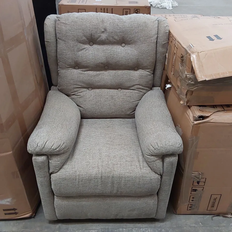 DESIGNER ELECTRIC RECLINING FABRIC UPHOLSTERED ARMCHAIR 