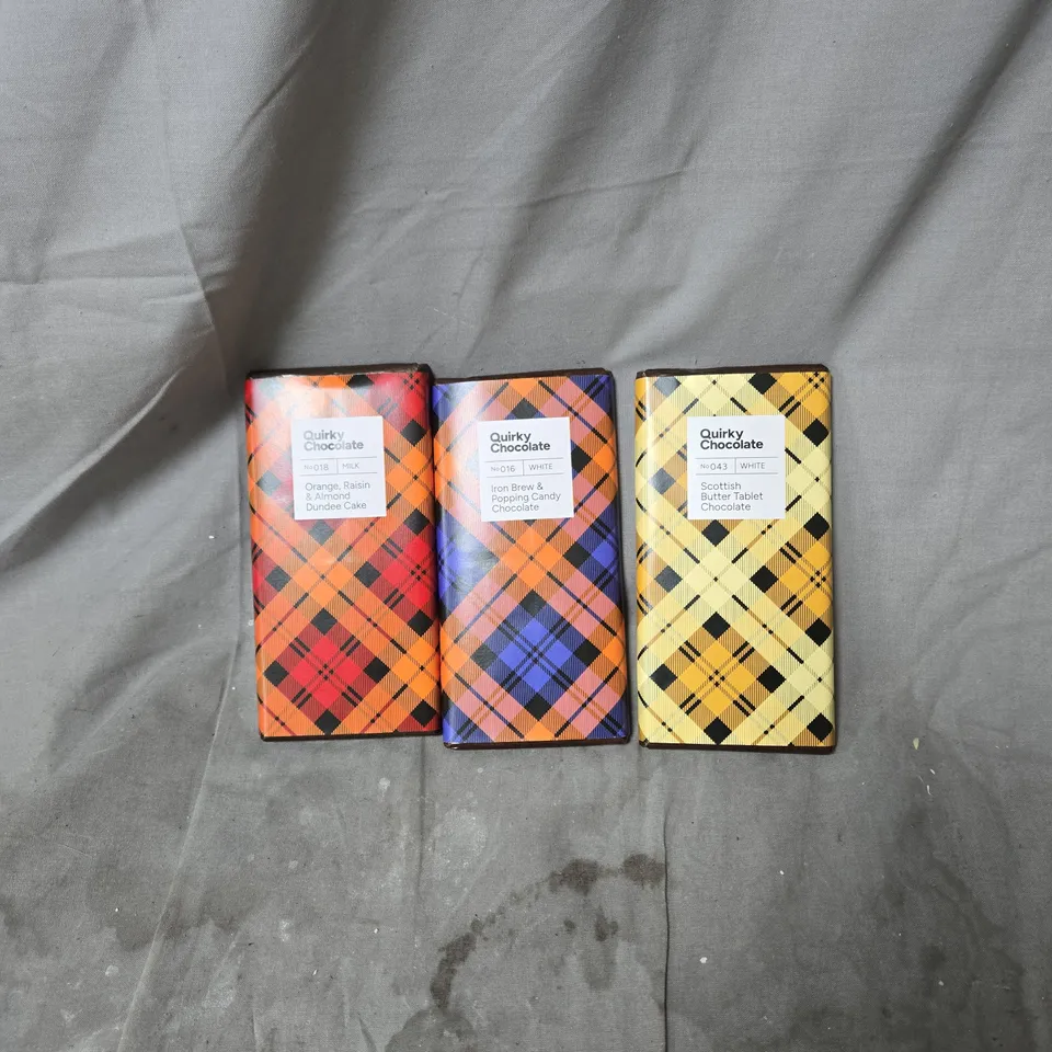 BOX OF APPROXIMATELY 60 ASSORTED QUIRKY CHOCOLATE PRODUCTS INCLUDING SCOTTISH BUTTER TABLET, IRON BREW AND POPPING CANDY AND ORANGE RAISIN AND ALMOND DUNDEE CAKE