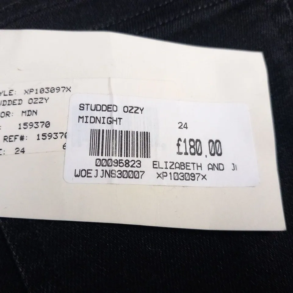 TEXTILE ELIZABETH AND JAMES STUDDED OZZY MIDNIGHT JEANS SIZE 24
