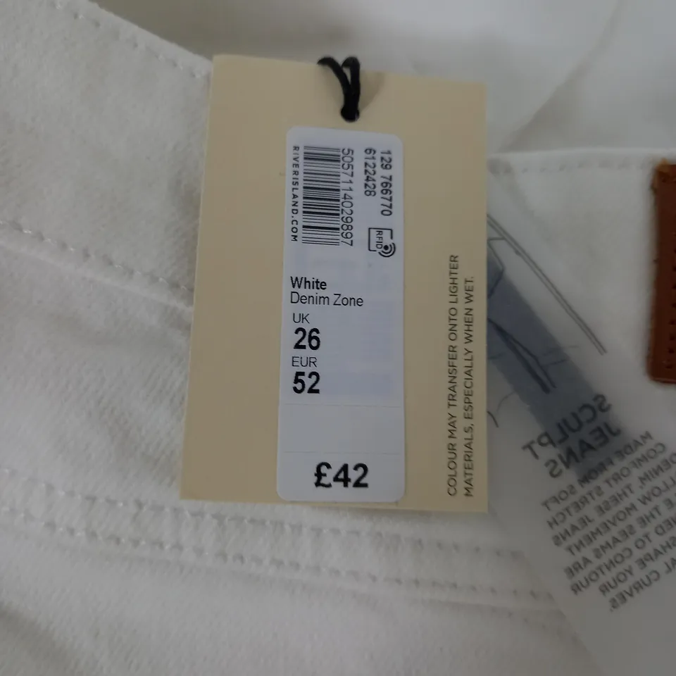 RIVER ISLAND SCULPT DENIM JEANS SIZE 26