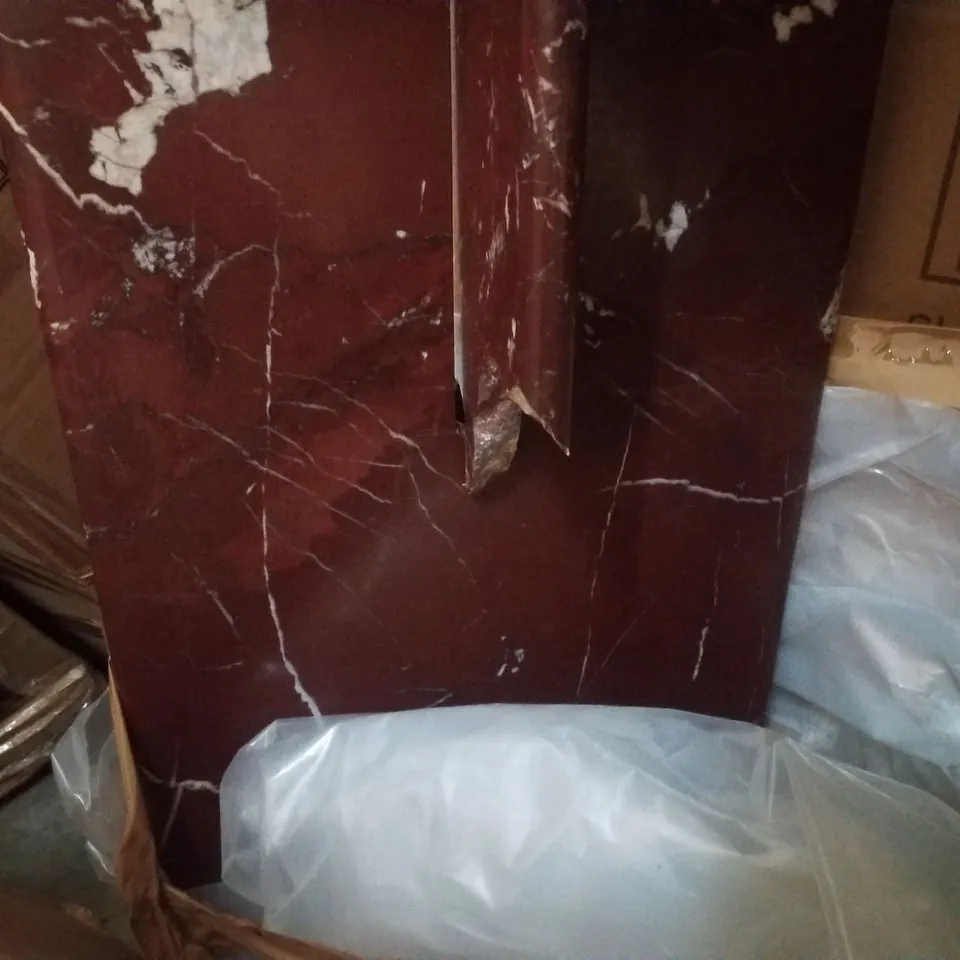 DARK BROWN MARBLE SIDE TABLE 