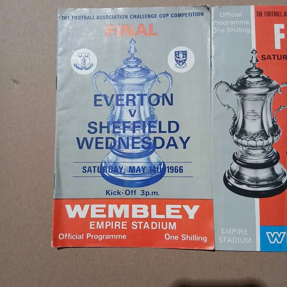 FA CUP FINAL OFFICIAL PROGRAMMES SET (WEMBLEY): 1966 EVERTON V SHEFFIELD WEDNESDAY; 1967 CHELSEA V TOTTENHAM HOTSPUR