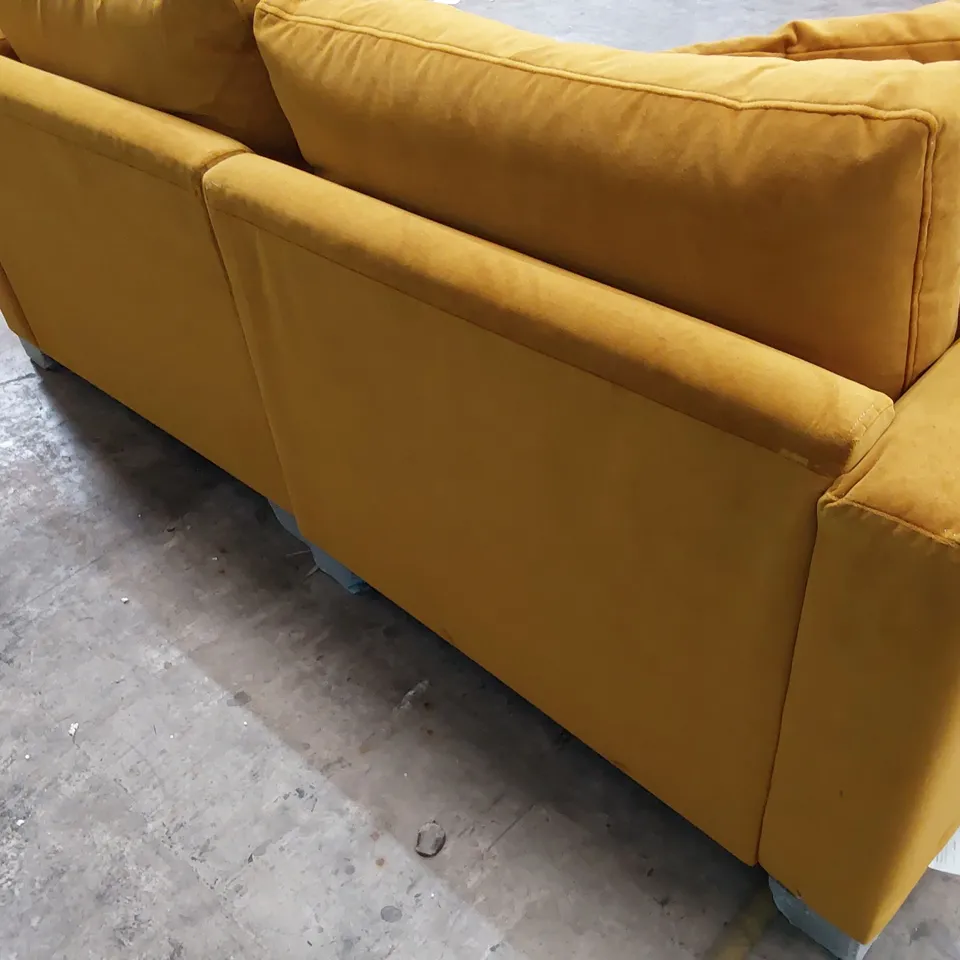 QUALITY BRITISH MADE LOUNGE Co LOLA THREE SEATER SOFA GOLD PLUSH FABRIC