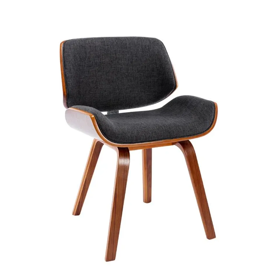 BOXED SIDE CHAIR BLUE FABRIC 