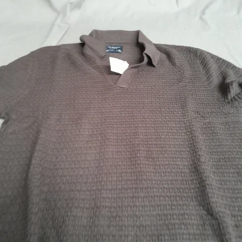 ABERCROMBIE & FITCH BROWN POLO SHIRT - SIZE MEDIUM