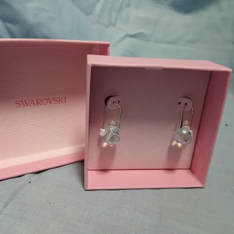 SWAROVSKI CRYSTAL DROP EARRINGS IN PINK PRESENTATION BOX