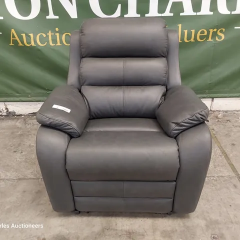 QUALITY BRITISH DESIGNER G PLAN GREENWICH LARGE DUEL ELEVATE EASY CHAIR CAMBRIDGE PETROL BLUE LEATHER