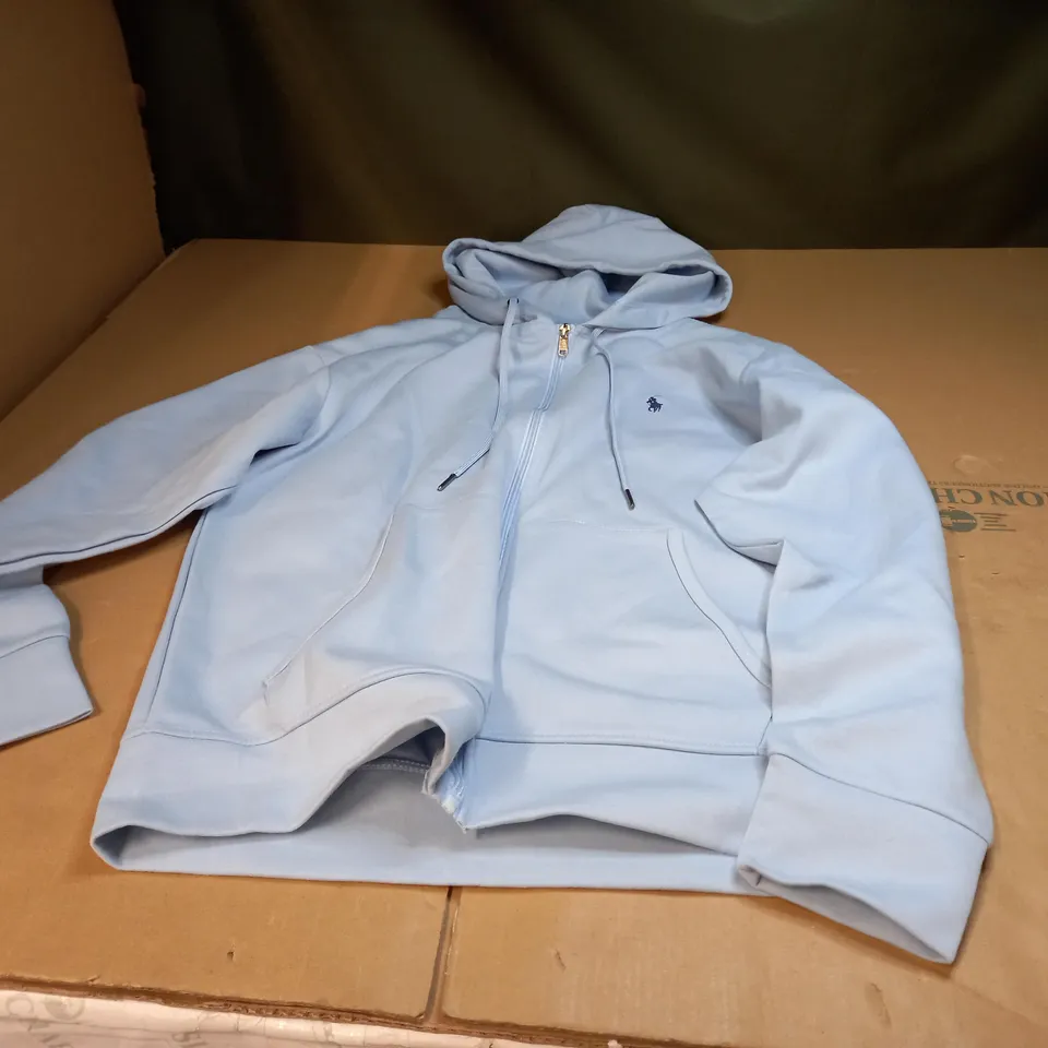 SKY BLUE POLO RALPH LAUREN ZIP UP HOODED JACKET - MEDIUM