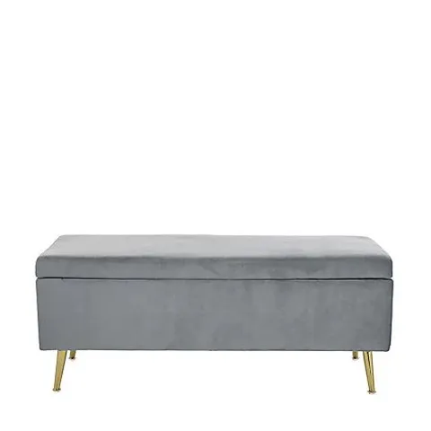 BOXED ALISON CORK VELVET NESTABLE STORAGE OTTOMAN, DOVE GREY [COLLECTION ONLY]