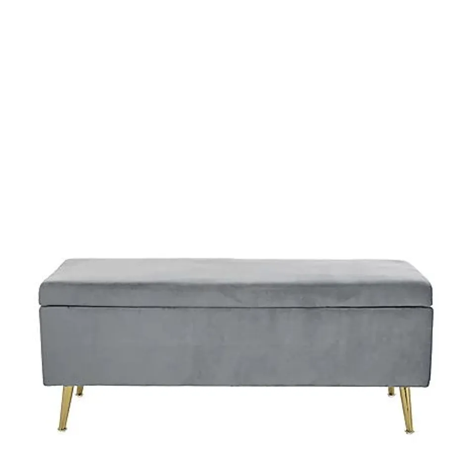 BOXED ALISON CORK VELVET NESTABLE STORAGE OTTOMAN, DOVE GREY [COLLECTION ONLY]