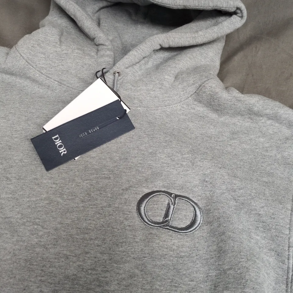 DIOR GREY HOODIE - SIZE UNSPECIFIED