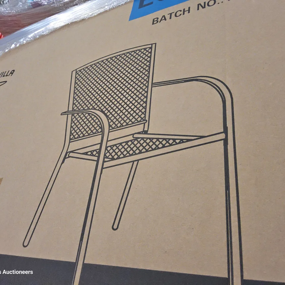 PALLET OF ASSORTED BOXED METAL CAFE CHAIRS,