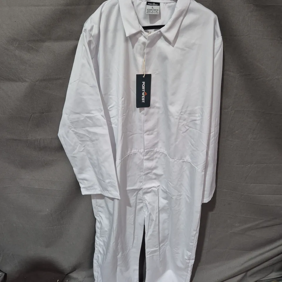 PORTWEST FOOD BOILERSUIT – WHITE – LARGE (LEG 31\")