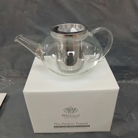 BOXED WHITTARD PIMLICO GLASS TEAPOT & INFUSER - COLLECTION ONLY 