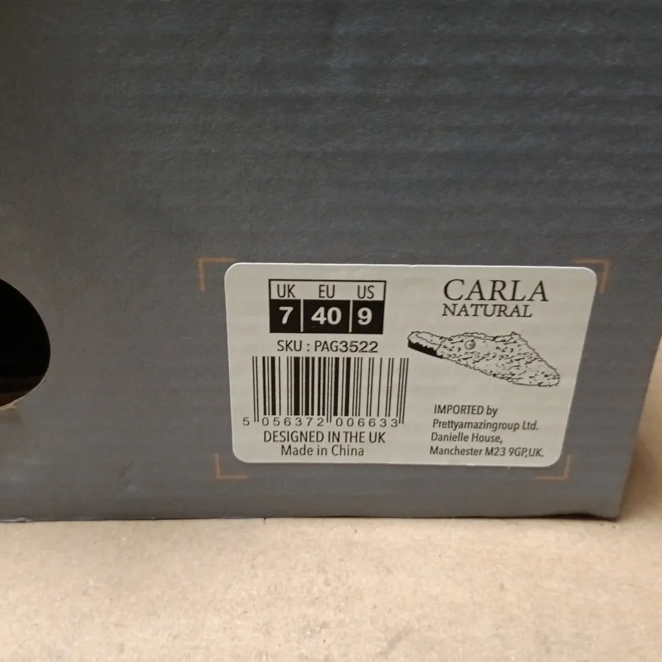 PRETTY YOU LONDON CARLA SLIPPERS NATURAL SIZE 7