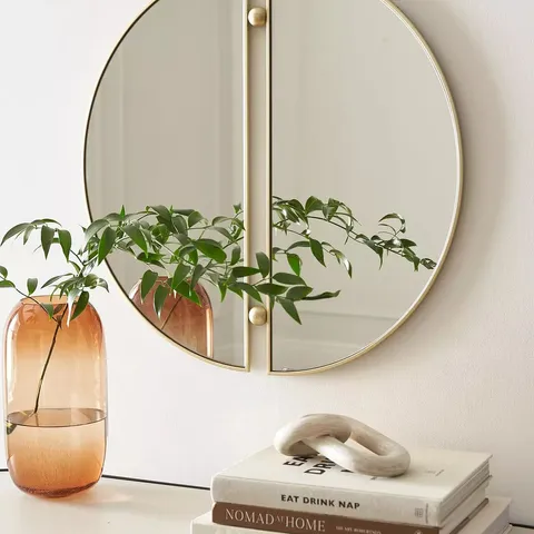 BOXED ETAL SPLICED MIRROR - GOLD 60 x 63cm (1 BOX)