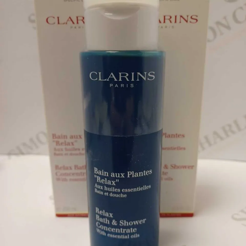 LOT OF 2 X 200ML CLARINS RELAX BATH & SHOWER CONCENTRATE