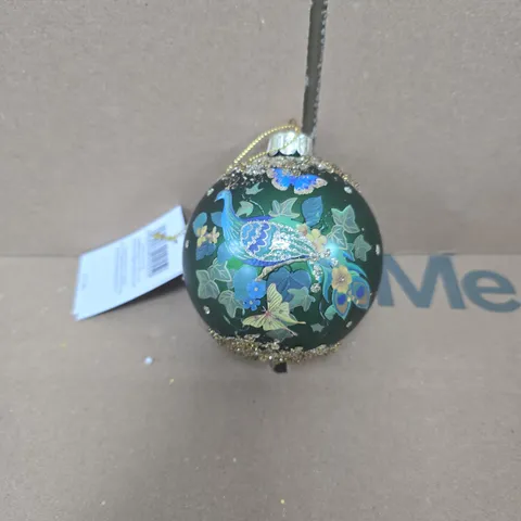 BOX OF APPROXIMATELY 48 GISELA GRAHAM PEACOCK HANGING TREE DECORATIONS