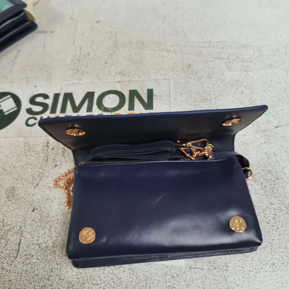 VALISSIÉRE BLUE FLORAL CROSSBODY BAG – ROSE-GOLD CHAIN 