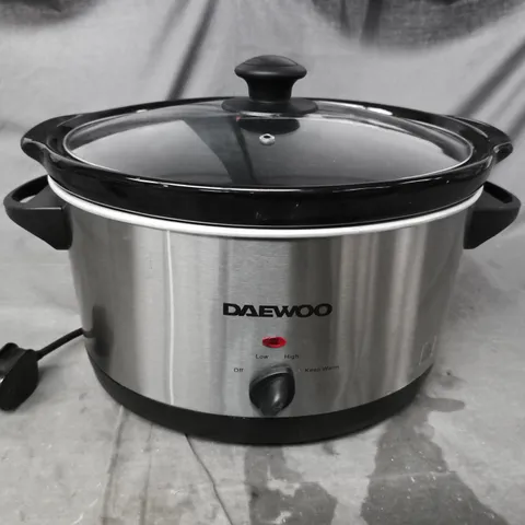 BOXED DAEWOOD 6.5 L STAINLESS STEEL SLOW COOKER 